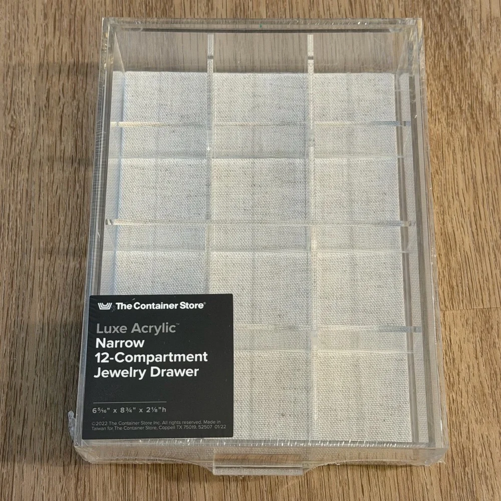 The Container Store 12-Compartment Narrow Luxe Acrylic Jewelry Drawer